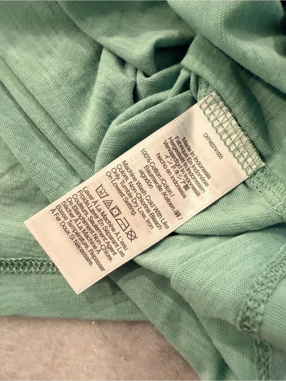 NWOT Madewell Size L Sage Green V Neck Short Sleeve Lightweight Slub Cotton Top - Picture 10 of 10